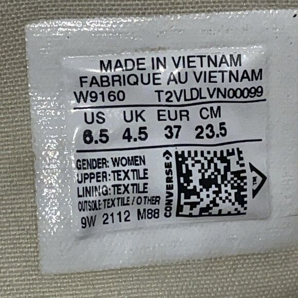 sold Converse Black Canvas High Top Sneaker Shoes Womens Size 6.5 W9160 - Picture 3 of 12